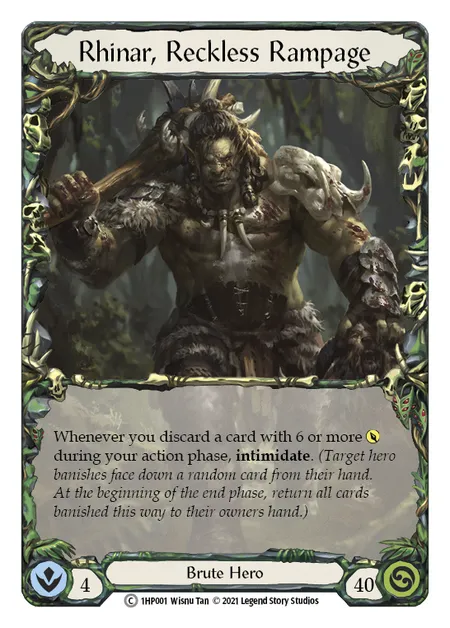 (1HP001) Flesh & Blood TCG History Pack 1 Single: Rhinar, Reckless Rampage (Regular)  Common