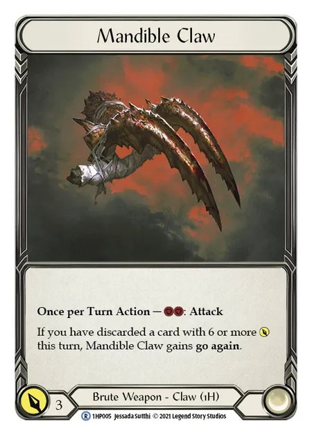 (1HP005) Flesh & Blood TCG History Pack 1 Single: Mandible Claw (Regular)  Rare