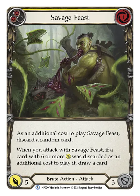 (1HP020) Flesh & Blood TCG History Pack 1 Single: Savage Feast (Yellow) (Regular)  Rare