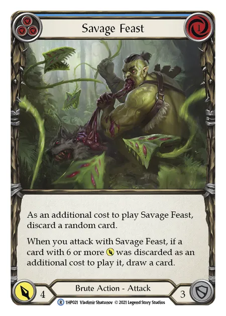 (1HP021) Flesh & Blood TCG History Pack 1 Single: Savage Feast (Blue) (Regular)  Rare