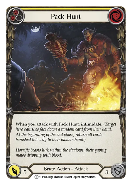 (1HP026) Flesh & Blood TCG History Pack 1 Single: Pack Hunt (Yellow) (Regular)  Common