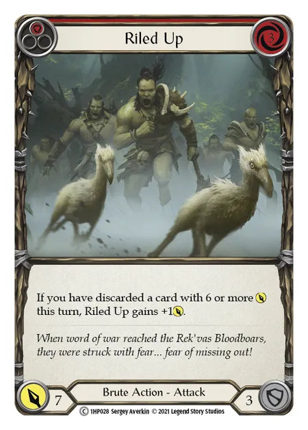 (1HP028) Flesh & Blood TCG History Pack 1 Single: Riled Up (Red) (Regular)  Common