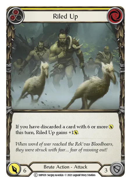 (1HP029) Flesh & Blood TCG History Pack 1 Single: Riled Up (Yelllow) (Regular)  Common