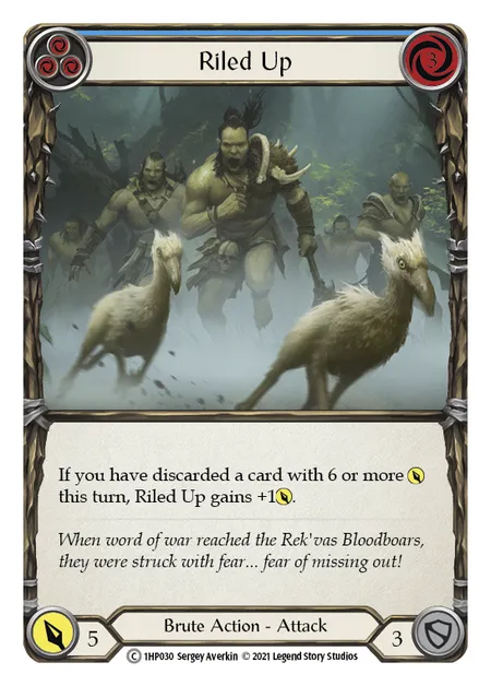 (1HP030) Flesh & Blood TCG History Pack 1 Single: Riled Up (Blue) (Regular)  Common