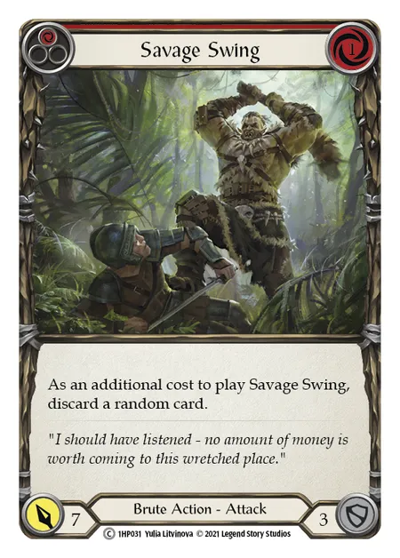 (1HP031) Flesh & Blood TCG History Pack 1 Single: Savage Swing (Red) (Regular)  Common