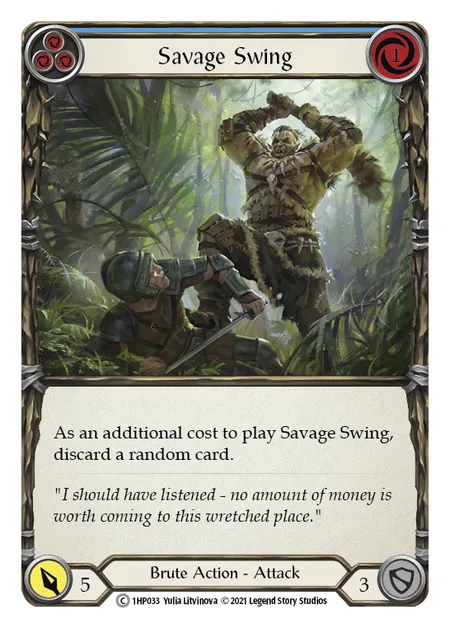 (1HP033) Flesh & Blood TCG History Pack 1 Single: Savage Swing (Blue) (Regular)  Common