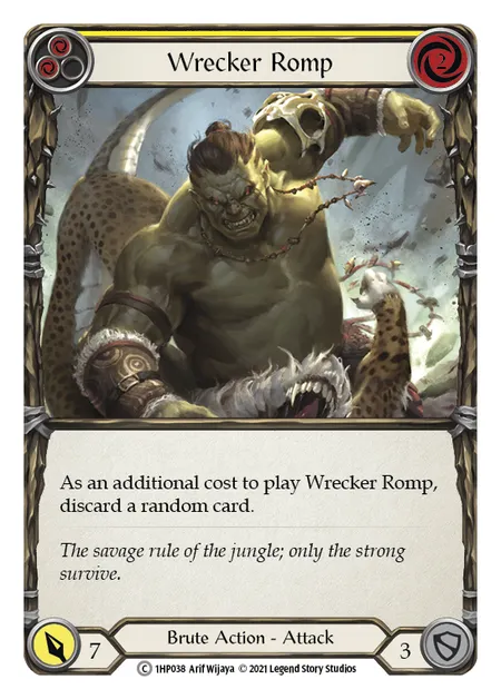 (1HP038) Flesh & Blood TCG History Pack 1 Single: Wrecker Romp (Yellow) (Regular)  Common