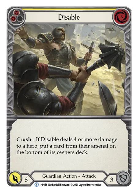 (1HP056) Flesh & Blood TCG History Pack 1 Single: Disable (Yellow) (Regular)  Rare