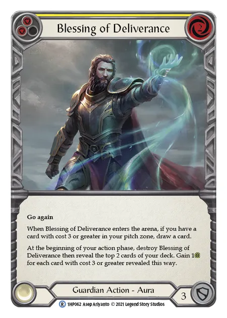 (1HP062) Flesh & Blood TCG History Pack 1 Single: Blessing of Deliverance (Yellow) (Regular)  Rare