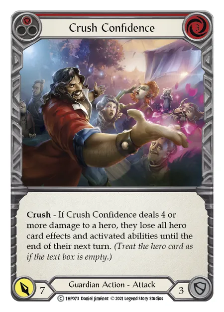 (1HP073) Flesh & Blood TCG History Pack 1 Single: Crush Confidence (Red) (Regular)  Common