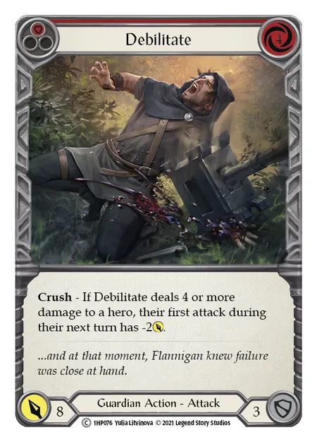 (1HP076) Flesh & Blood TCG History Pack 1 Single: Debilitate (Red) (Regular)  Common