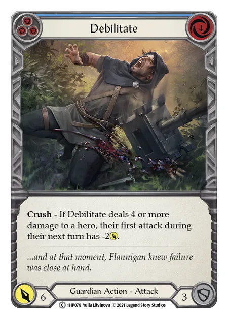 (1HP078) Flesh & Blood TCG History Pack 1 Single: Debilitate (Blue) (Regular)  Common