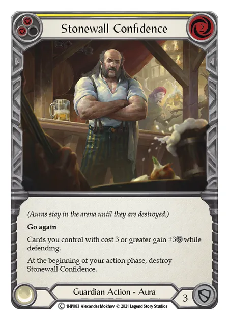 (1HP083) Flesh & Blood TCG History Pack 1 Single: Stonewall Confidence (Yellow) (Regular)  Common