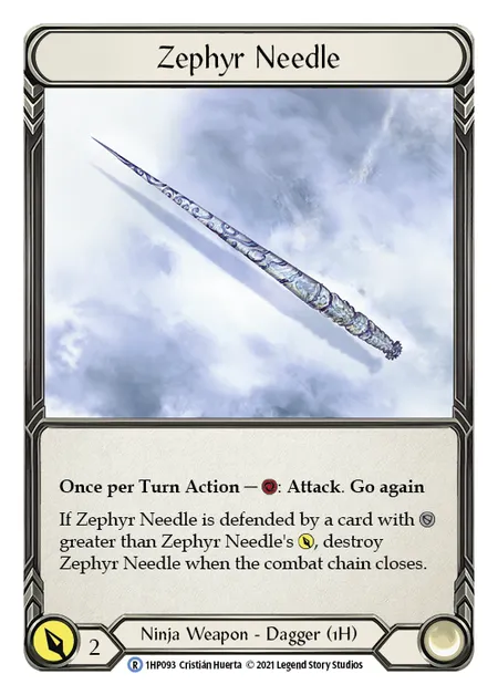 (1HP093) Flesh & Blood TCG History Pack 1 Single: Zephyr Needle (Regular)  Rare