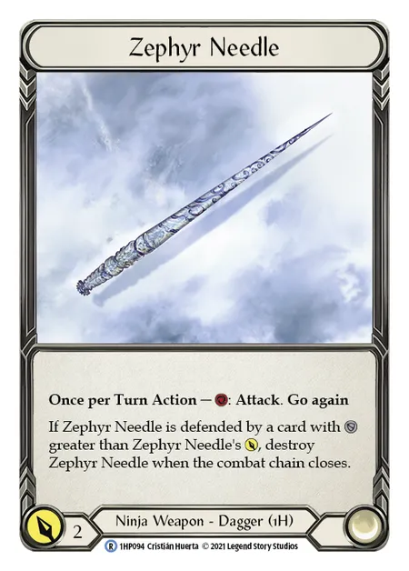 (1HP094) Flesh & Blood TCG History Pack 1 Single: Zephyr Needle (Regular)  Rare