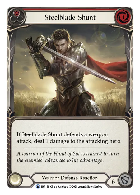 (1HP156) Flesh & Blood TCG History Pack 1 Single: Steelblade Shunt (Red) (Regular)  Rare