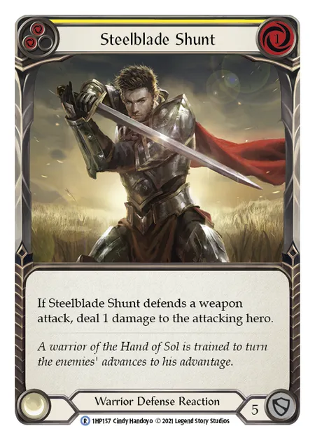 (1HP157) Flesh & Blood TCG History Pack 1 Single: Steelblade Shunt (Yellow) (Regular)  Rare