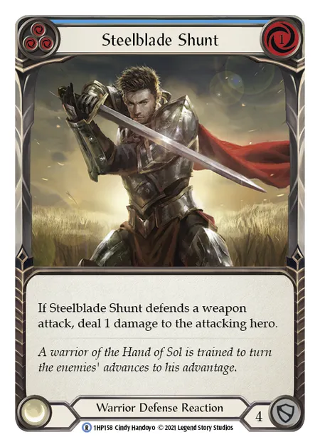 (1HP158) Flesh & Blood TCG History Pack 1 Single: Steelblade Shunt (Blue) (Regular)  Rare