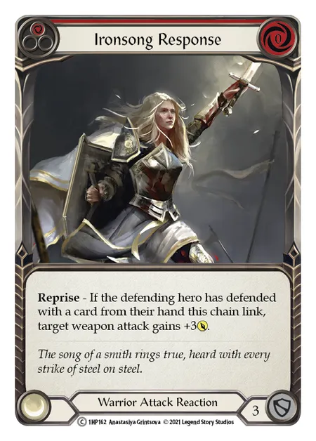 (1HP162) Flesh & Blood TCG History Pack 1 Single: Ironsong Response (Red) (Regular)  Common