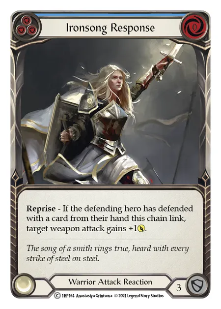 (1HP164) Flesh & Blood TCG History Pack 1 Single: Ironsong Response (Blue) (Regular)  Common