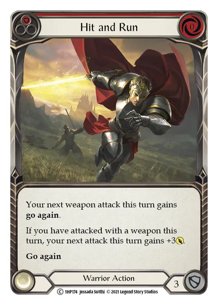 (1HP174) Flesh & Blood TCG History Pack 1 Single: Hit and Run (Red) (Regular)  Common