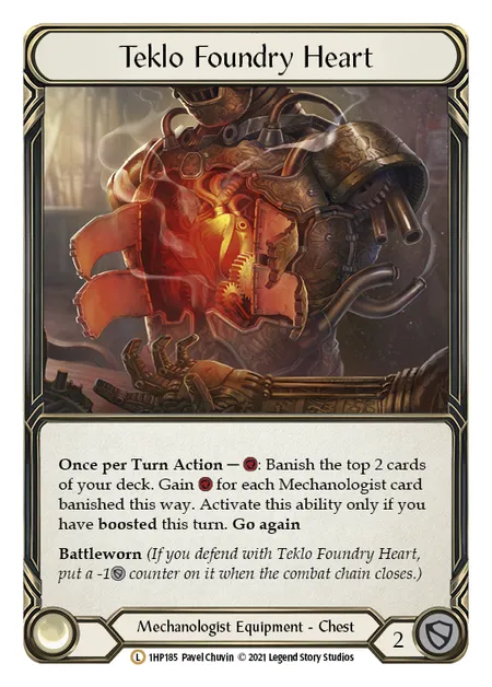 (1HP185) Flesh & Blood TCG History Pack 1 Single: Teklo Foundry Heart (Regular)  Legendary