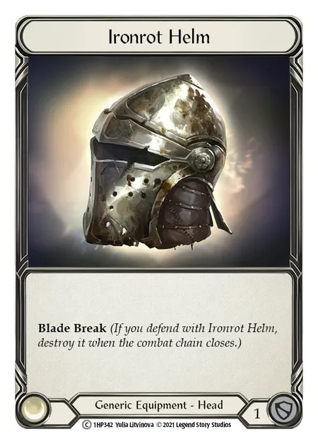 (1HP342) Flesh & Blood TCG History Pack 1 Single: Ironrot Helm (Regular)  Common