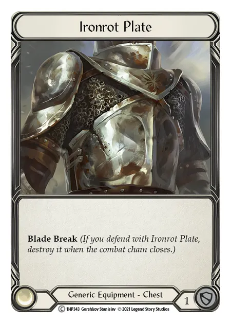 (1HP343) Flesh & Blood TCG History Pack 1 Single: Ironrot Plate (Regular)  Common