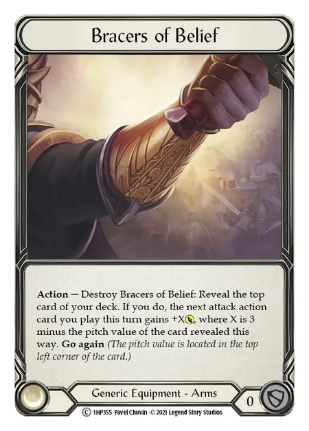 (1HP355) Flesh & Blood TCG History Pack 1 Single: Bracers of Belief (Regular)  Common