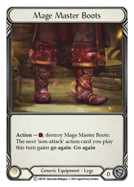 (1HP357) Flesh & Blood TCG History Pack 1 Single: Mage Master Boots (Regular)  Common