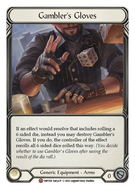 (1HP358) Flesh & Blood TCG History Pack 1 Single: Gambler's Gloves (Regular)  Majestic