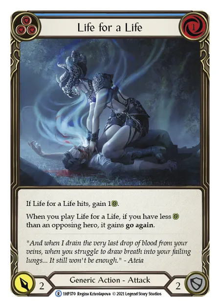 (1HP370) Flesh & Blood TCG History Pack 1 Single: Life for a Life (Blue) (Regular)  Rare