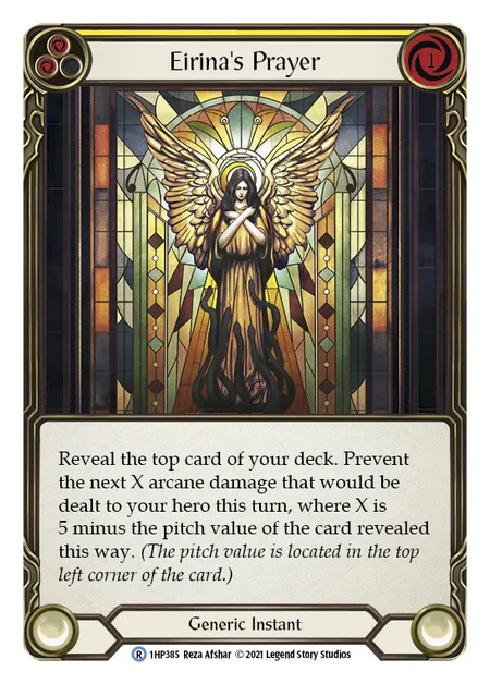 (1HP385) Flesh & Blood TCG History Pack 1 Single: Eirina's Prayer (Yellow) (Regular)  Rare