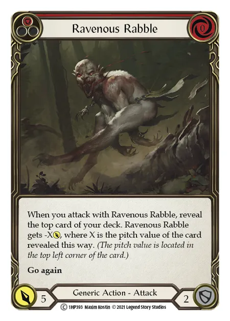 (1HP393) Flesh & Blood TCG History Pack 1 Single: Ravenous Rabble (Red) (Regular)  Common