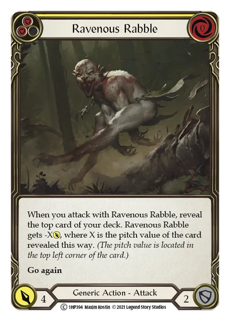 (1HP394) Flesh & Blood TCG History Pack 1 Single: Ravenous Rabble (Yellow) (Regular)  Common