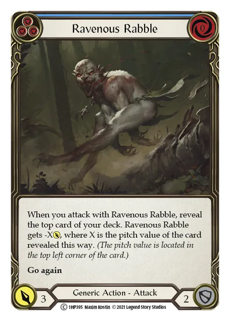 (1HP395) Flesh & Blood TCG History Pack 1 Single: Ravenous Rabble (Blue) (Regular)  Common