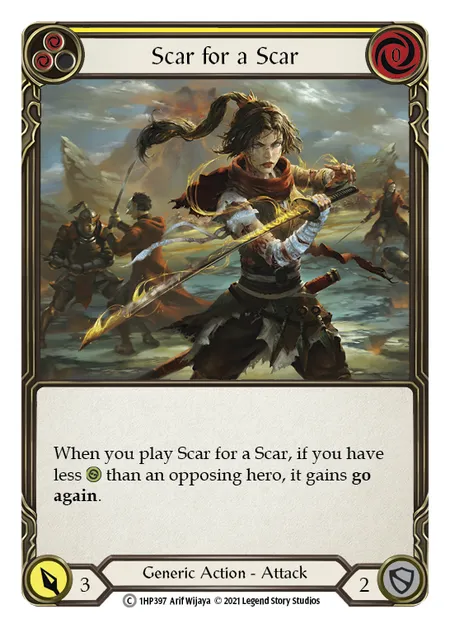 (1HP397) Flesh & Blood TCG History Pack 1 Single: Scar for a Scar (Yellow) (Regular)  Common