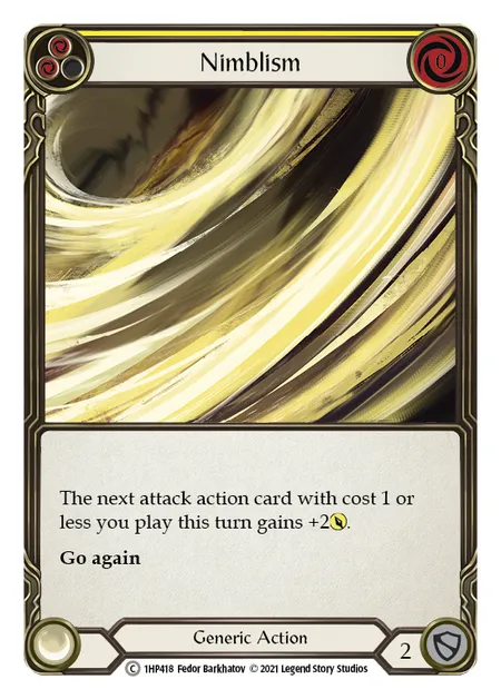 (1HP418) Flesh & Blood TCG History Pack 1 Single: Nimblism (Yellow) (Regular)  Common