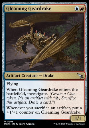 (205) Magic The Gathering Murders at Karlov Manor Single: Gleaming Geardrake  Uncommon