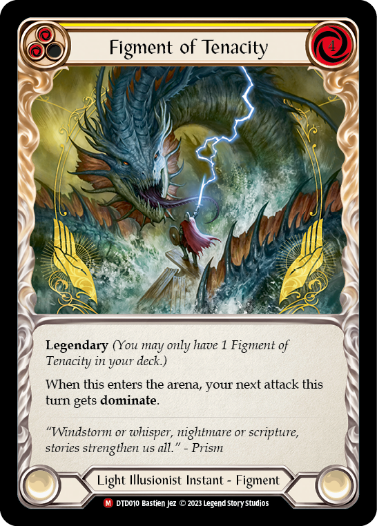 (DTD010) Flesh & Blood TCG Dusk till Dawn Single: Figment of Tenacity // Metis, Archangel of Tenacity (Regular)  Majestic