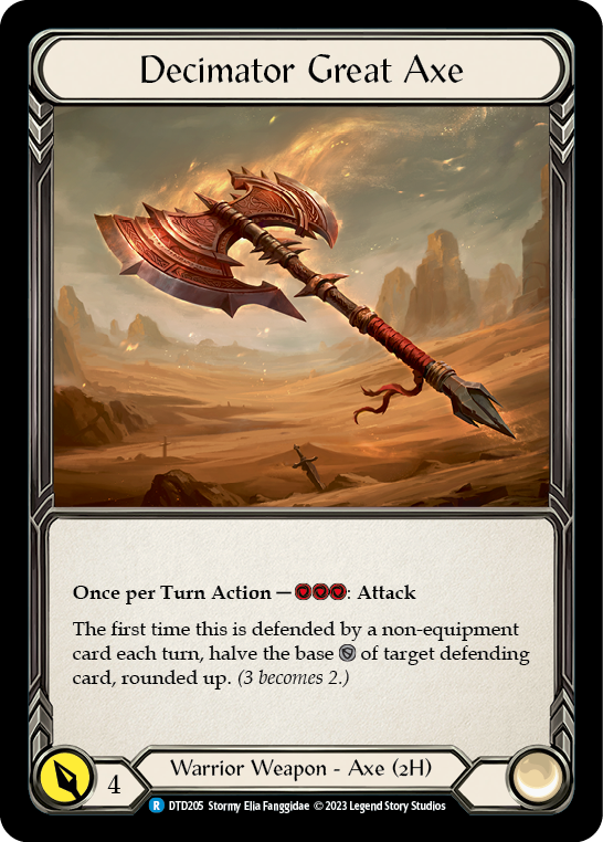 (DTD205) Flesh & Blood TCG Dusk till Dawn Single: Decimator Great Axe (Cold Foil)  Rare