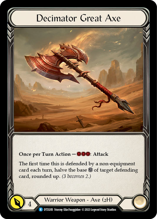 (DTD205) Flesh & Blood TCG Dusk till Dawn Single: Decimator Great Axe (Regular)  Rare