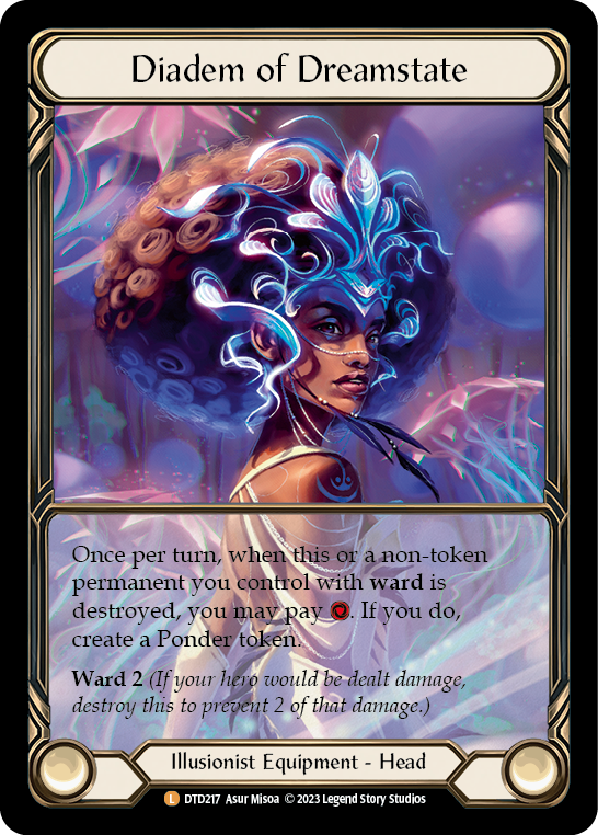 (DTD217) Flesh & Blood TCG Dusk till Dawn Single: Diadem of Dreamstate (Extended Art Cold Foil)  Legendary