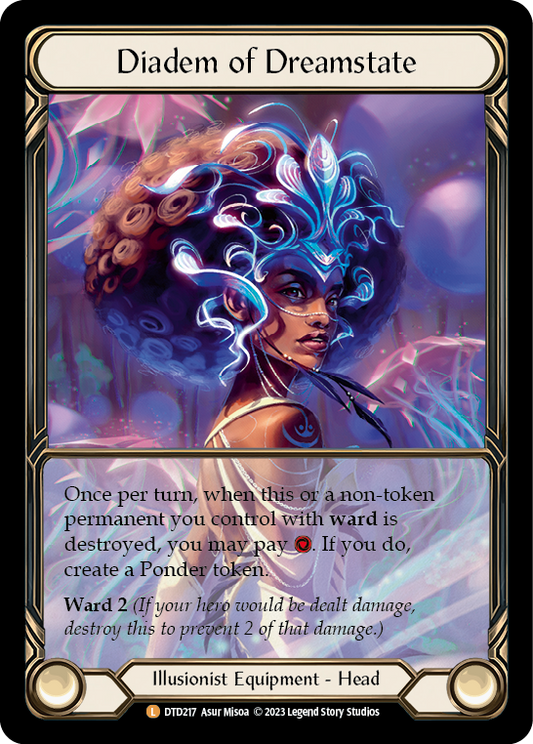 (DTD217) Flesh & Blood TCG Dusk till Dawn Single: Diadem of Dreamstate (Extended Art Cold Foil)  Legendary