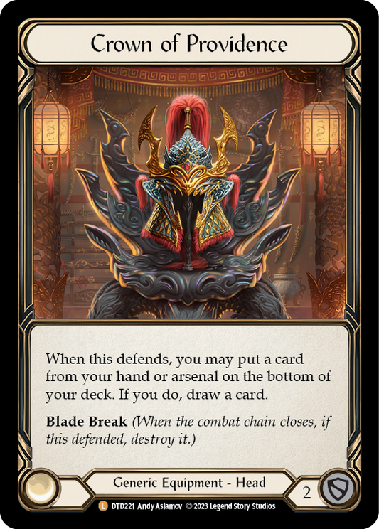 (DTD221) Flesh & Blood TCG Dusk till Dawn Single: Crown of Providence (Regular)  Legendary