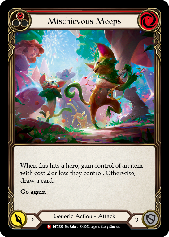 (DTD227) Flesh & Blood TCG Dusk till Dawn Single: Mischievous Meeps (Rainbow Foil)  Majestic