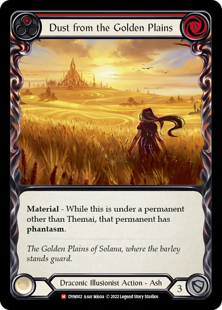 (DYN002) Flesh & Blood TCG Dynasty Single: Dust from the Golden Plains (Rainbow Foil)  Majestic