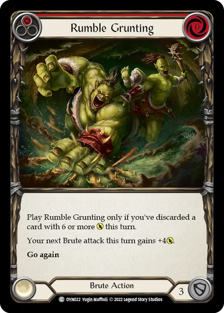 (DYN022) Flesh & Blood TCG Dynasty Single: Rumble Grunting (Red) (Regular)  Common