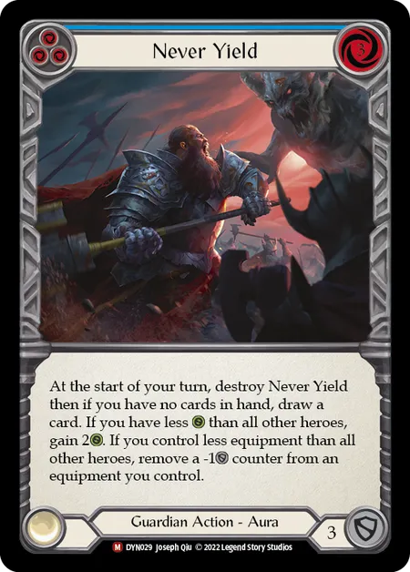 (DYN029) Flesh & Blood TCG Dynasty Single: Never Yield (Regular)  Majestic