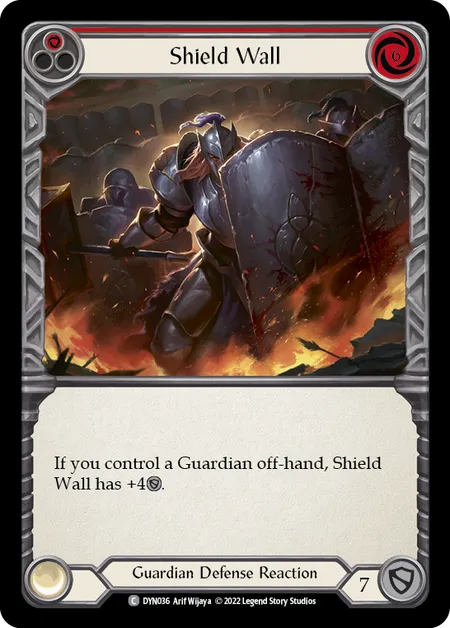 (DYN036) Flesh & Blood TCG Dynasty Single: Shield Wall (Red) (Regular)  Common